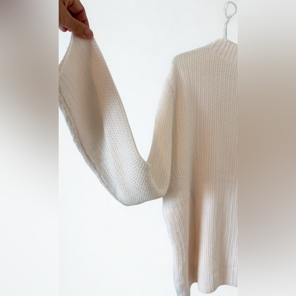 J.Crew NWT Ribbed Mock Neck Sweater XL - Beige Oatmeal Chunky Knit Cropped Relax - Picture 3 of 5